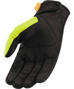 Icon Automag Hi-Viz Leather Gloves