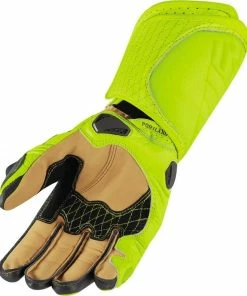 Icon Hypersport GP Hi-Viz Leather Gloves