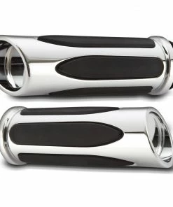 Arlen Ness Deep Cut Comfort Series Grips - Chrome