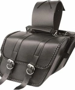 Willie & Max Cruiser Saddlebags Willie And Max Compact Braided Slant Saddlebags