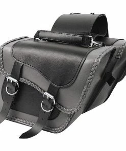 Willie & Max Willie And Max Gray Thunder Braided Compact Slant Saddlebags