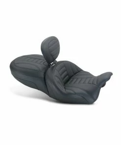 Mustang Vintage Touring 2-Up Foward W-Driver Backrest Seat (Harley Davidson FLRT Freewheeler 15-18) Seats For Cruisers