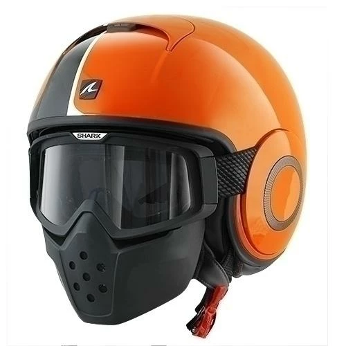 Shark Raw Stripe Orange-Black-White Open Face Helmet Helmets