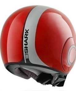 Shark Raw Stripe Red-Black-White Open Face Helmet