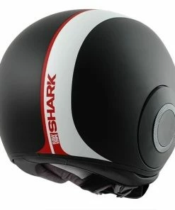 Helmets Shark Raw Stripe Matte Black-White-Red Open Face Helmet