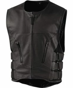 Icon Regulator D3O Stripped Leather Vest