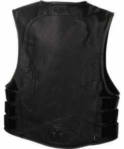 Icon Regulator D3O Stripped Leather Vest