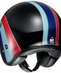 Helmets Shoei J O Vintage Open Face Helmet Nostalgia TC-10 Black-Blue-Red