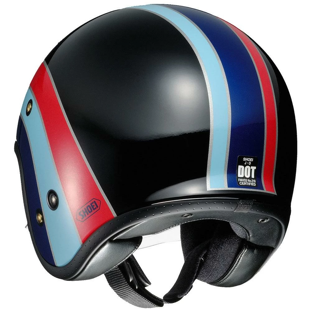 Helmets Shoei J O Vintage Open Face Helmet Nostalgia TC-10 Black-Blue-Red