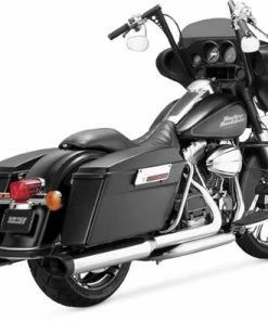 Slip On - Cruiser Vance & Hines Monster Oval Slip-Ons - Chrome-Black Tip (Harley Davidson)