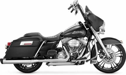 Slip On - Cruiser Vance & Hines Monster Oval Slip-Ons - Chrome-Black Tip (Harley Davidson)
