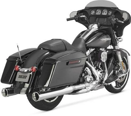 Slip On - Cruiser Vance & Hines Monster Round Slip-Ons - Chrome (Harley Davidson)