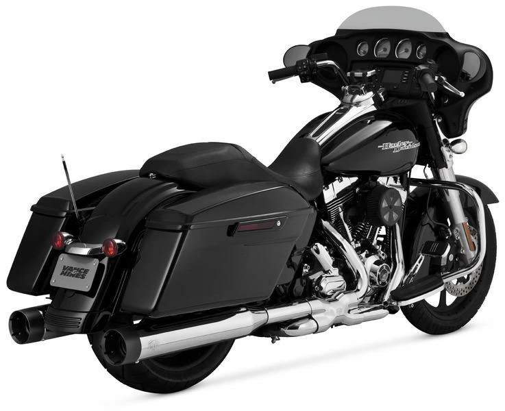 Vance & Hines Oversized 450 Slip-Ons - Chrome-Black Tip (Harley Davidson) Slip On - Cruiser