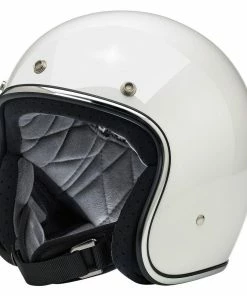 Helmets Biltwell Bonanza Gloss White Open Face Helmet
