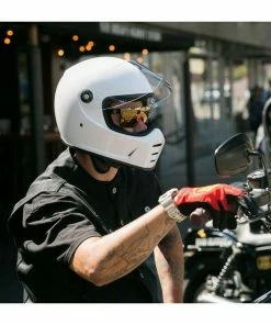 Biltwell Lane Splitter Gloss White Helmet Helmets
