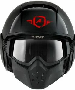 Helmets Shark Raw Trinity Black-Red Open Face Helmet