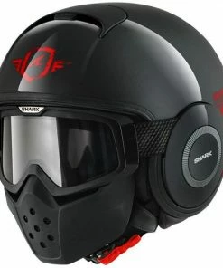 Helmets Shark Raw Trinity Black-Red Open Face Helmet
