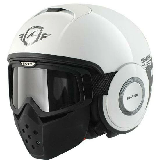 Shark Raw Trinity White-Anthracite Open Face Helmet