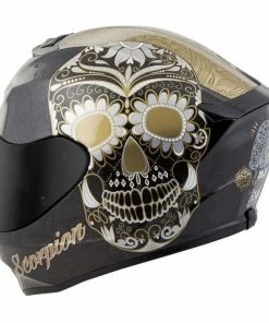 Scorpion EXO-R420 Sugarskull Gold Helmets