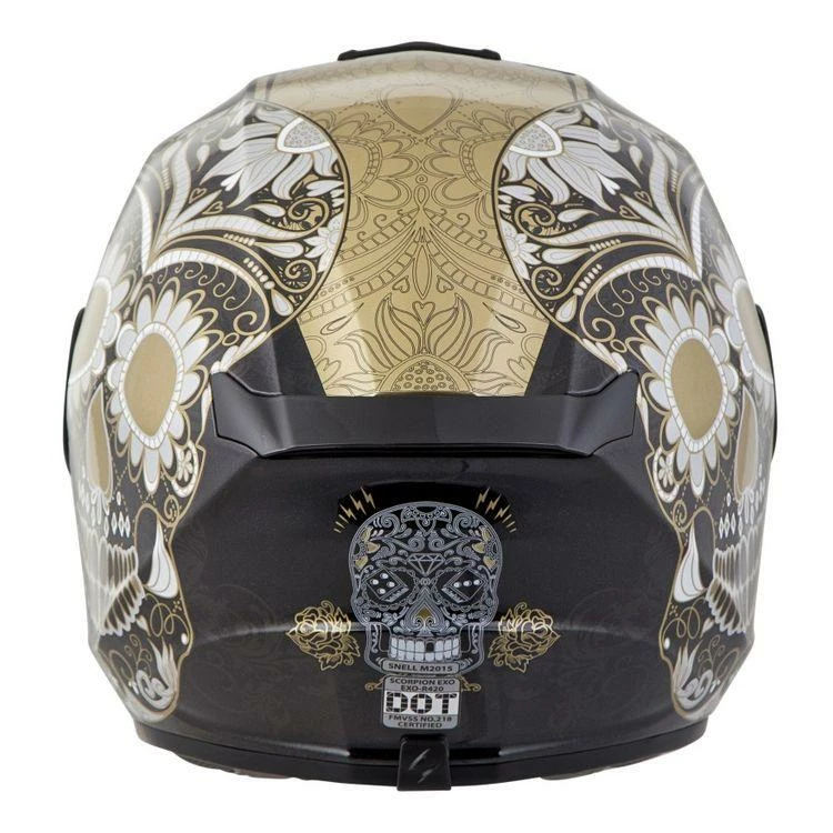 Scorpion EXO-R420 Sugarskull Gold Helmets