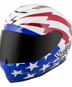 Scorpion EXO-R420 Tracker Red-White-Blue Helmets