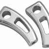Clamps / Risers / Adapters - Cruiser Show Chrome Cutout Square Cast Handlebar Risers